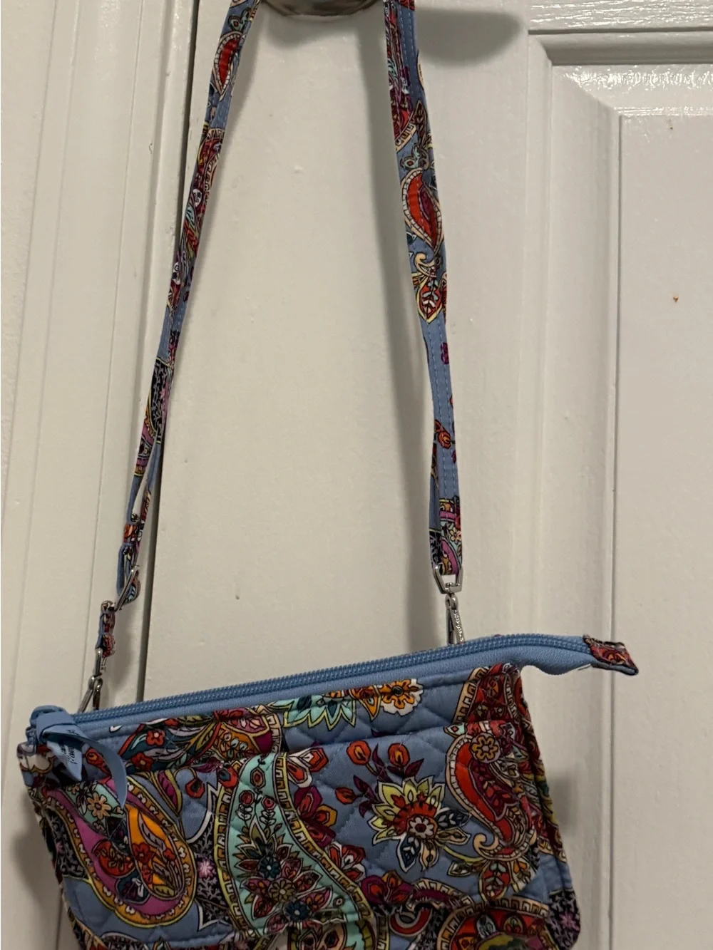 Vera Bradley Quilted Paisley Wristlet - Light Blue Multicolor